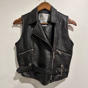 Black Leather Vest by Zara